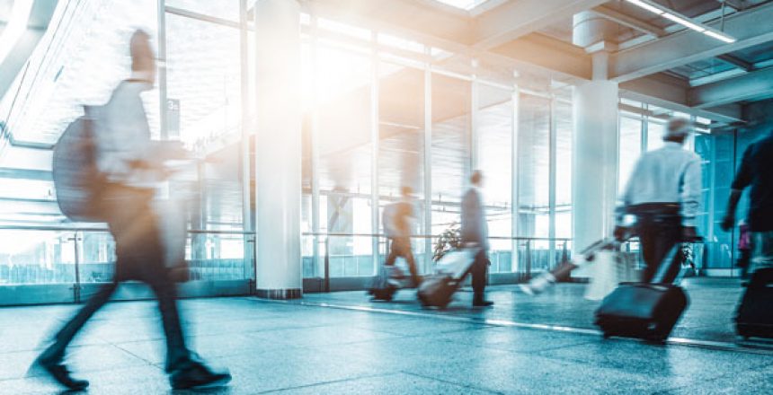 Foot traffic in airport